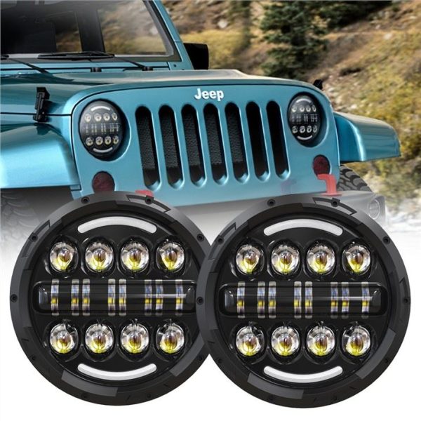 Innsigluð geislaljós 7 tommu fyrir 07-17 Jeep Wrangler Hi-Lo geisla H4 12V 24V framljós með haló